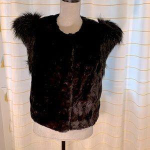 Black Faux Fur Vest